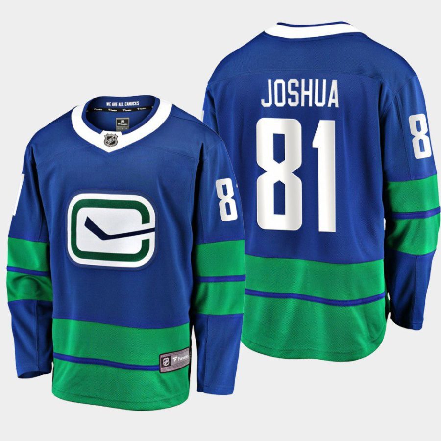 vancouver canucks dakota joshua alternate 2022 breakaway player jersey blue