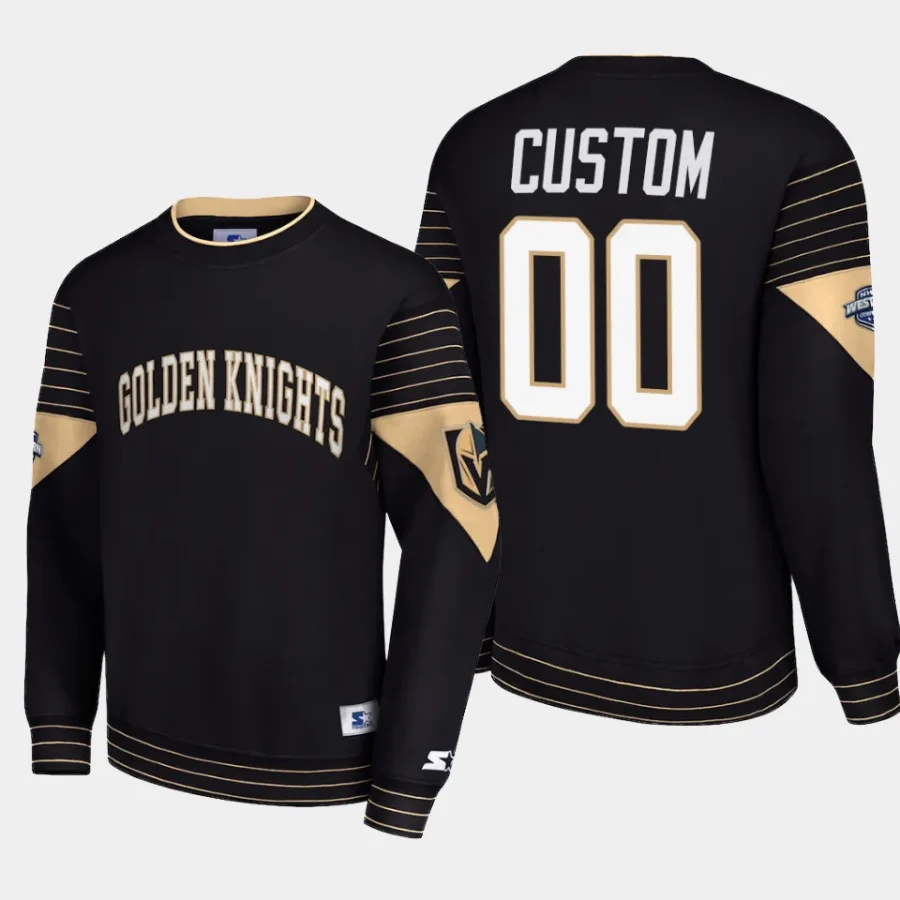 vgk custom black faceoff starter pullover sweatshirt