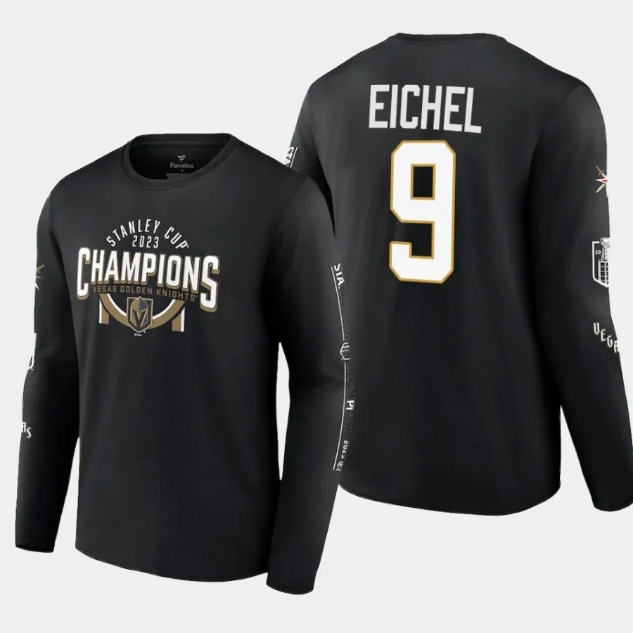 vgk jack eichel black 2023 stanley cup champions banner long sleeve t shirt