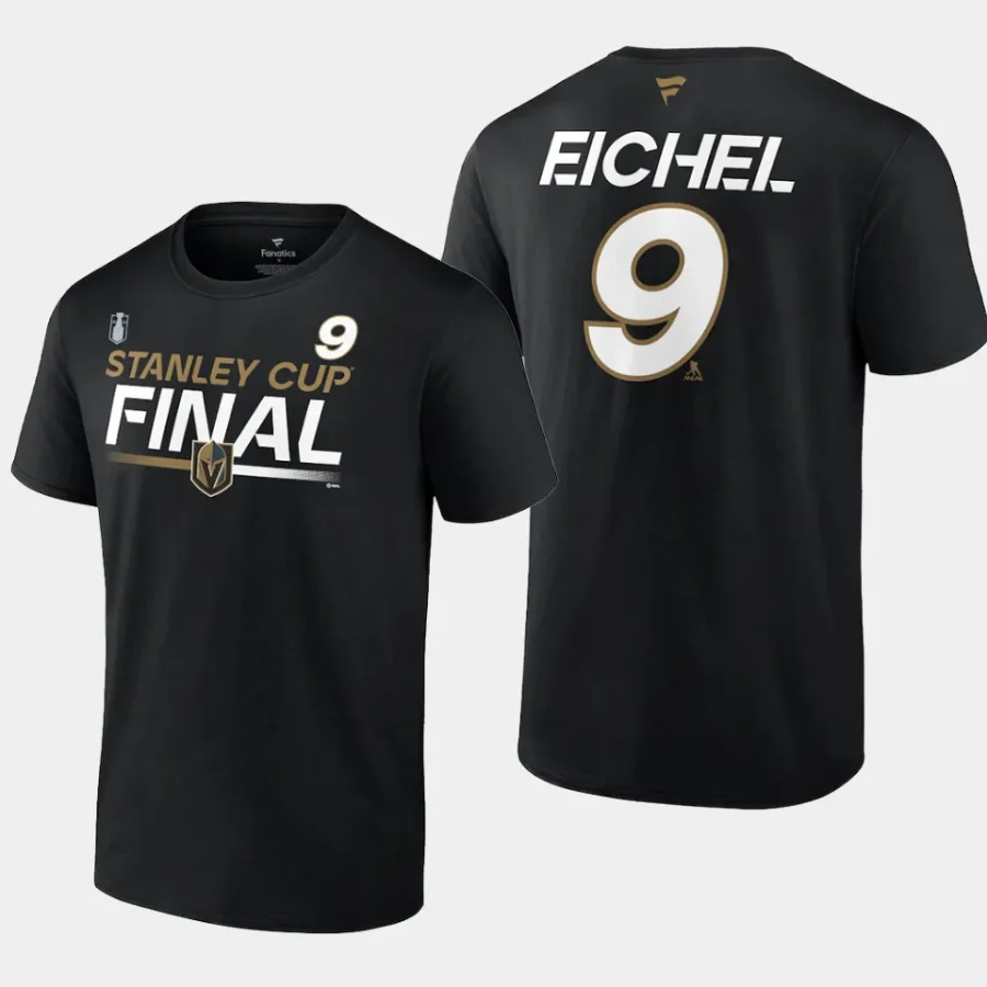 vgk jack eichel black 2023 stanley cup final authentic pro name number t shirt