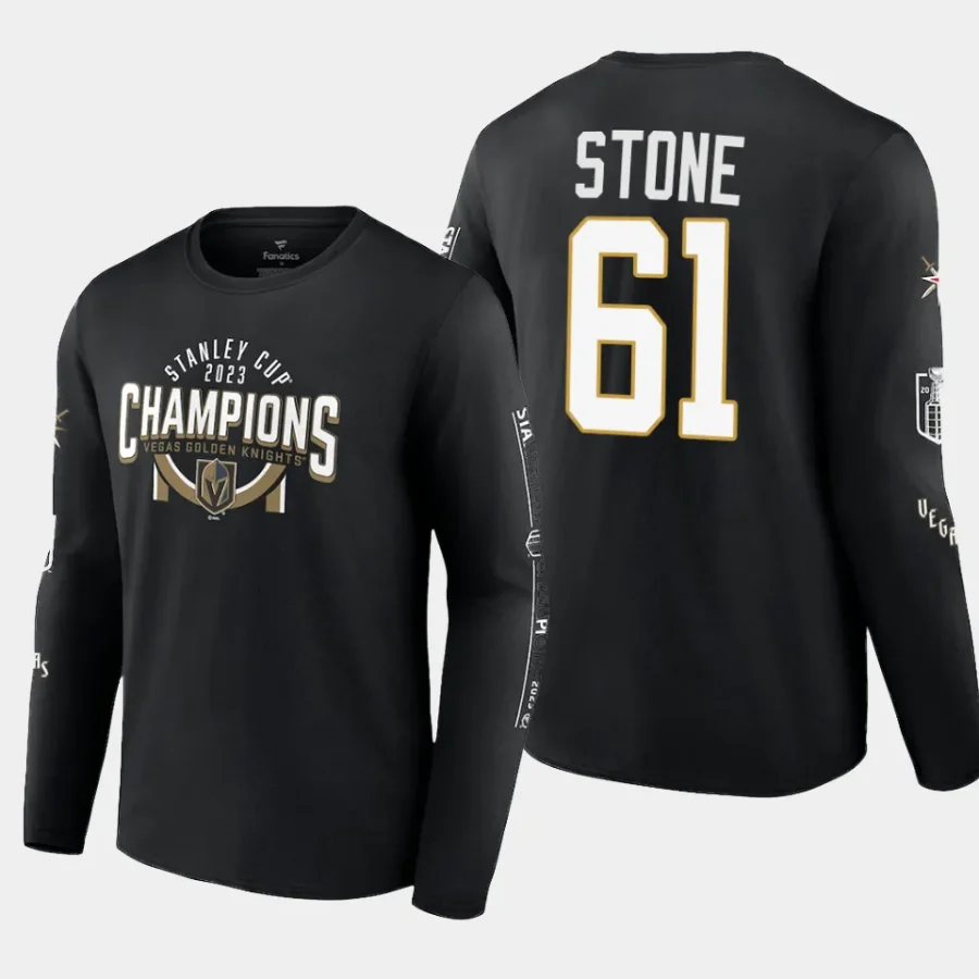 vgk mark stone black 2023 stanley cup champions banner long sleeve t shirt