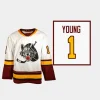 wendell young chicago wolves white 2023 24ahl authentic quicklite 30th season jersey