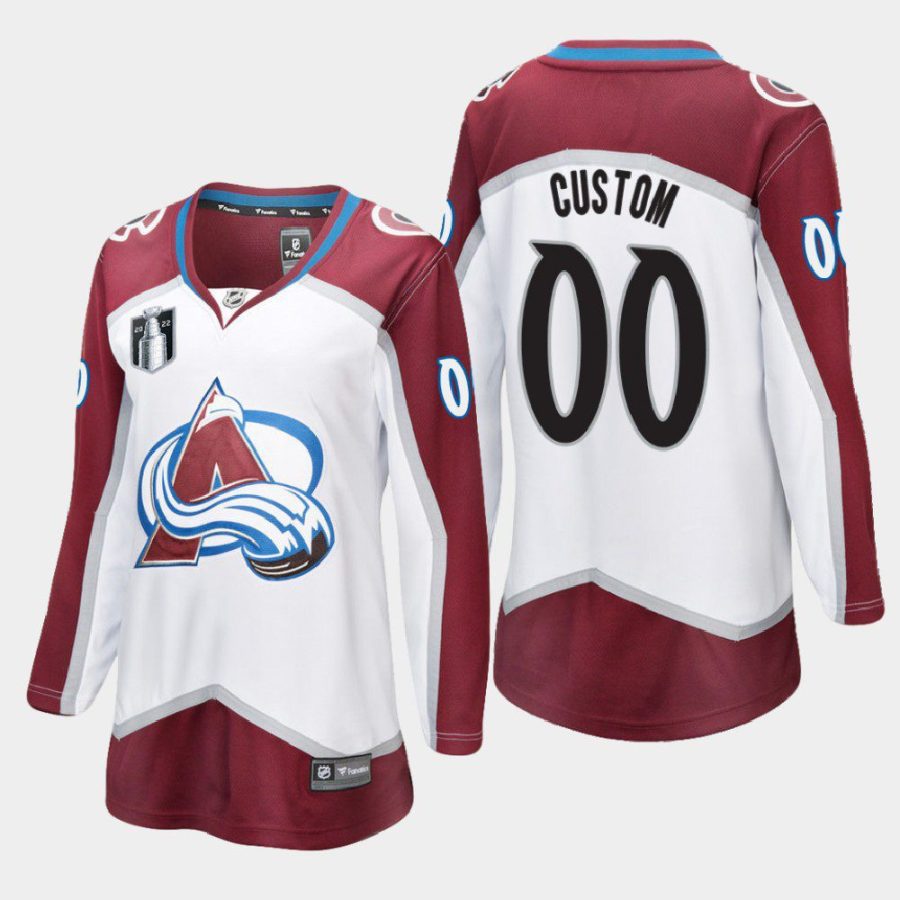 women avalanche custom white 2022 stanley cup final away jersey