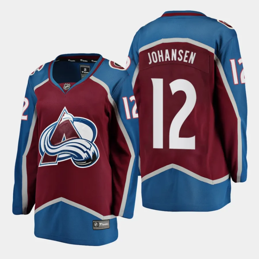 women avalanche ryan johansen burgundy home breakaway player jersey