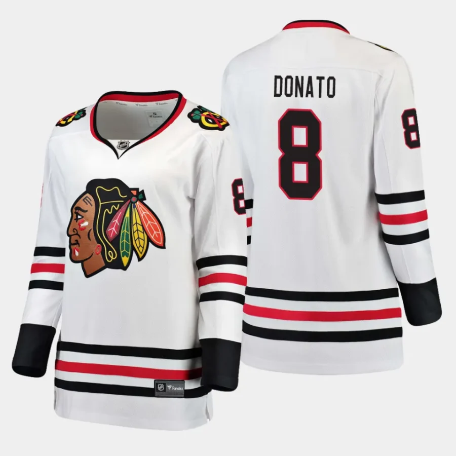 women blackhawks ryan donato white away breakaway player jersey