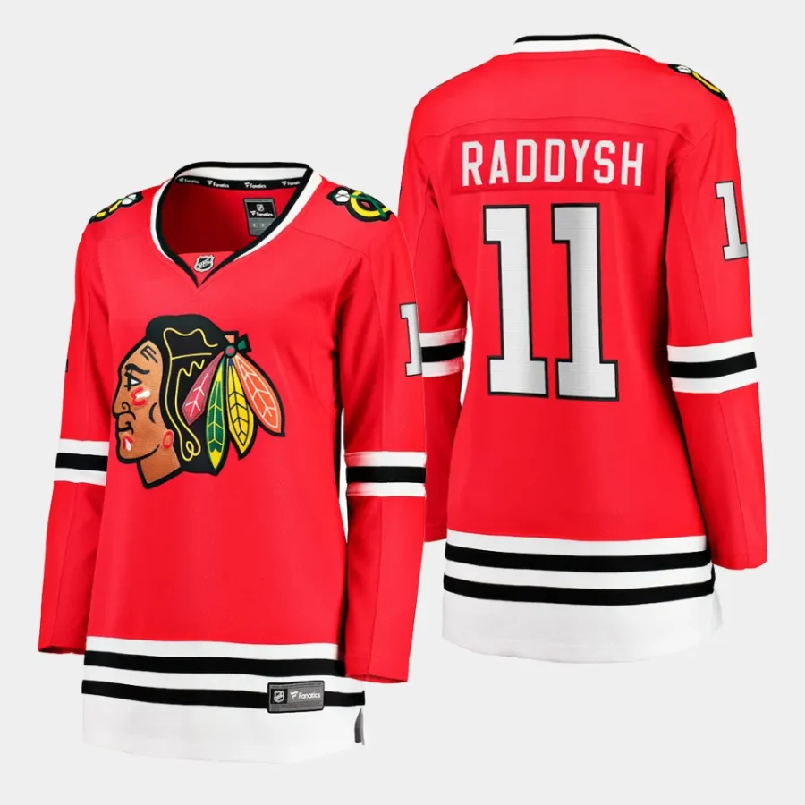 women blackhawks taylor raddysh red home breakaway player jersey