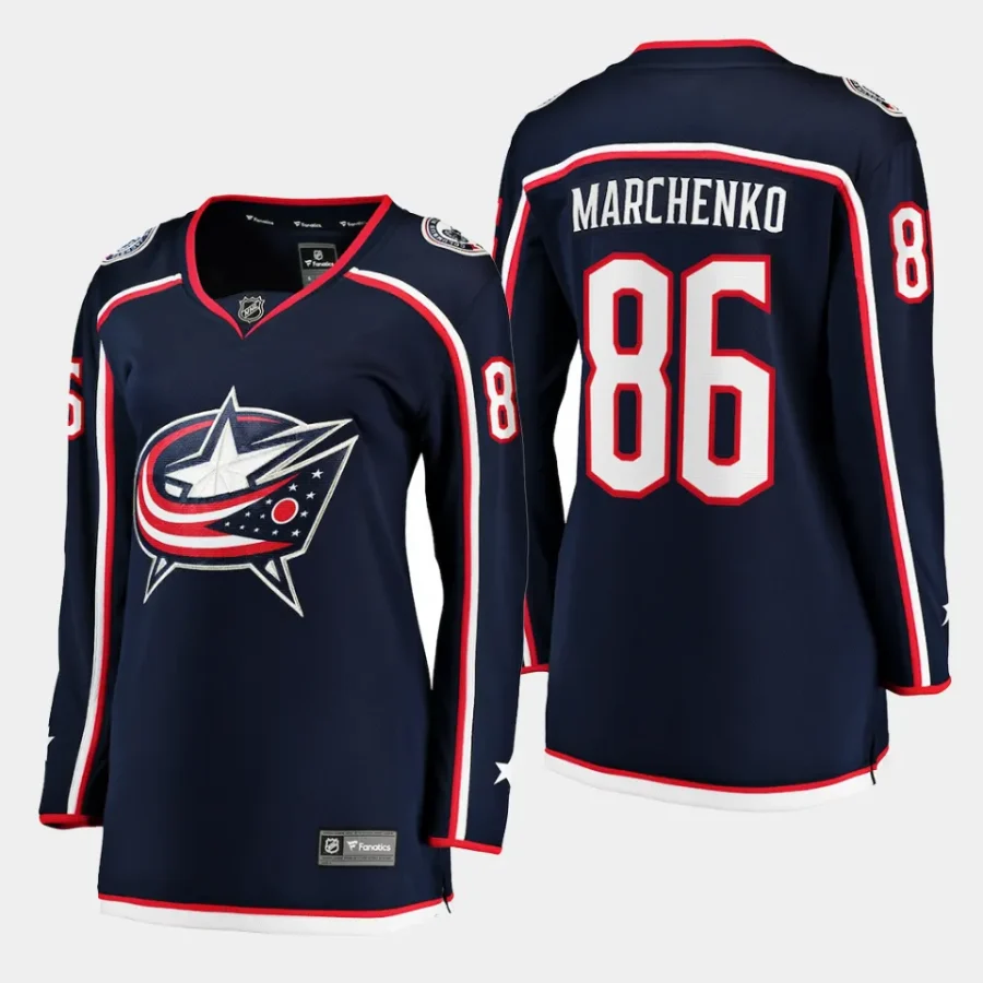 women bluejackets kirill marchenko navy home breakaway player jersey