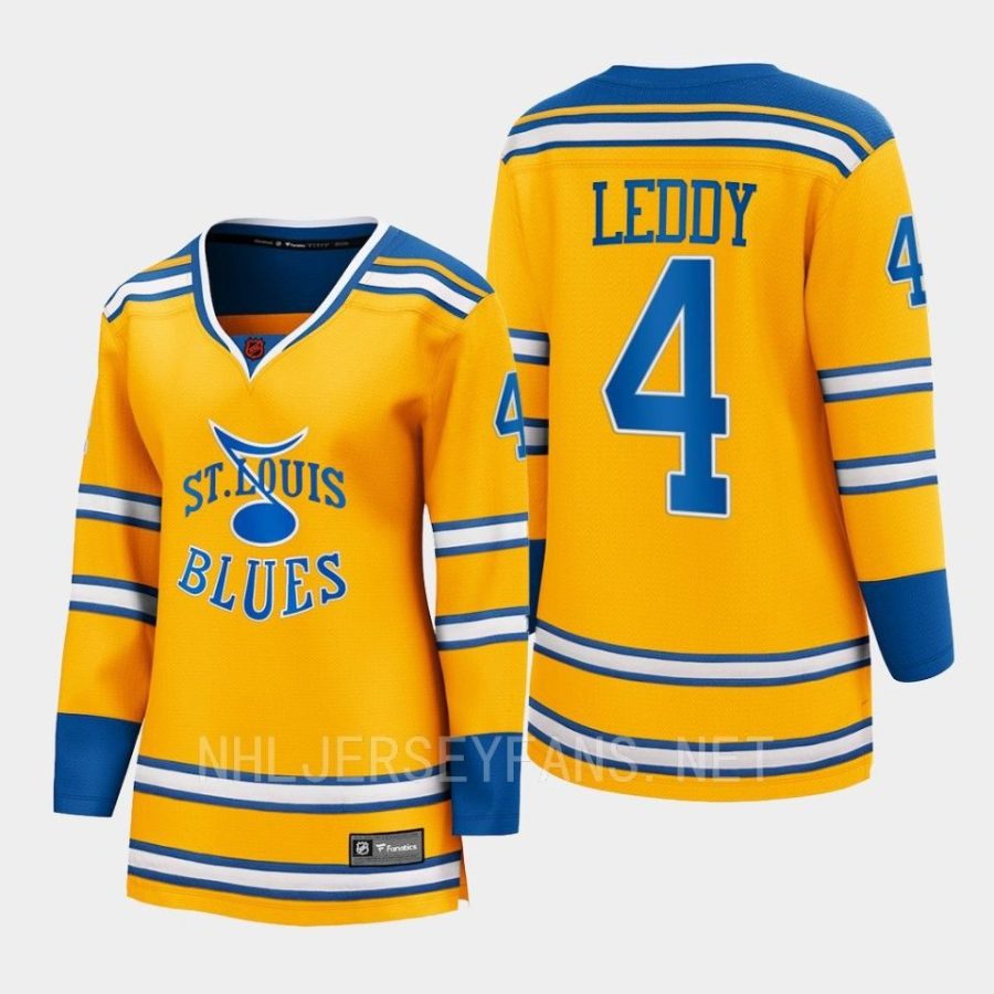 women blues nick leddy yellow 2022 special edition 2.0 breakaway retro jersey