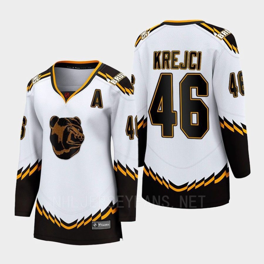 women bruins david krejci white 2022 special edition 2.0 breakaway player retro jersey