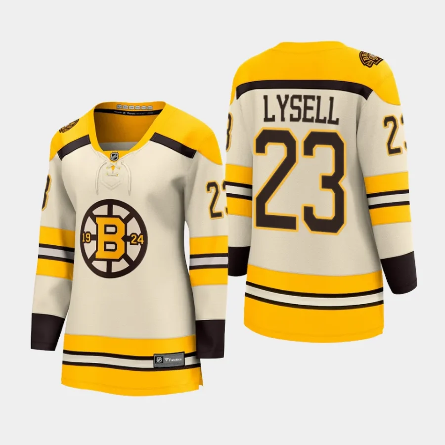 women bruins fabian lysell cream 2023 24 100th anniversary premier breakaway player jersey