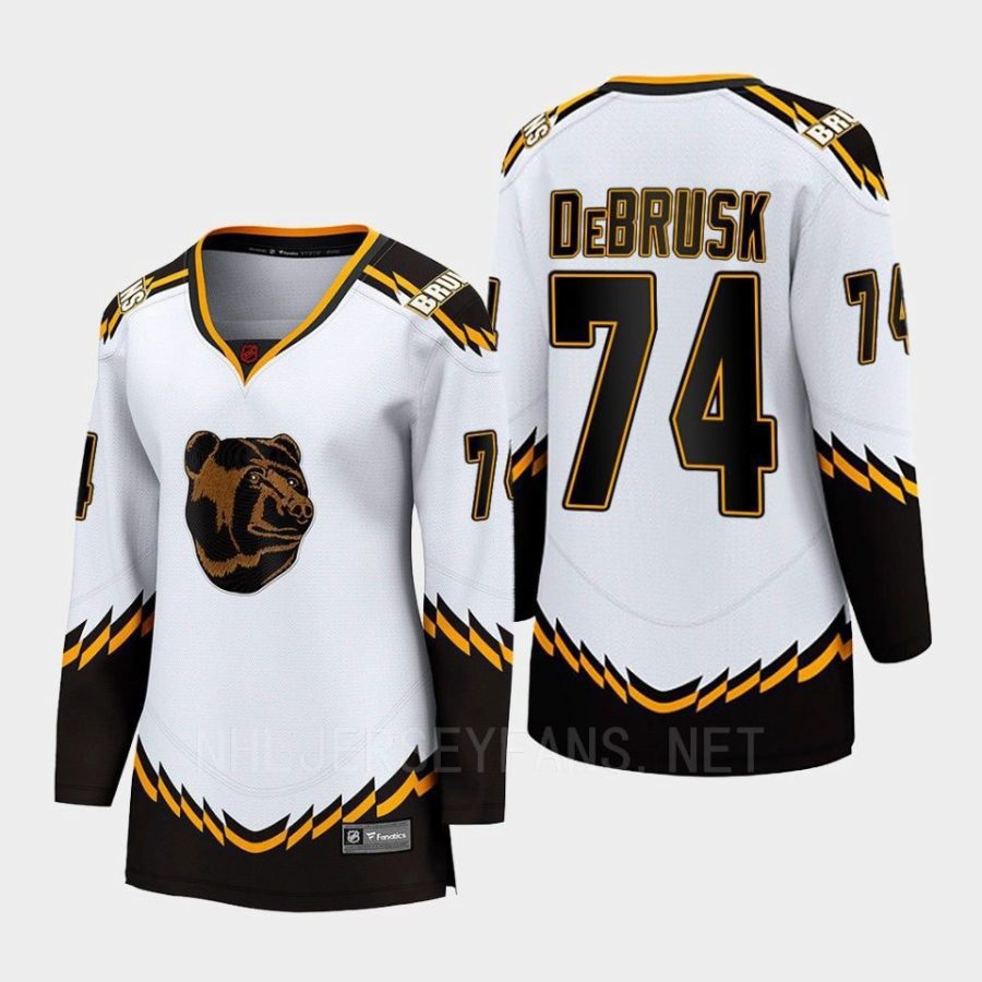 women bruins jake debrusk white 2022 special edition 2.0 breakaway player retro jersey