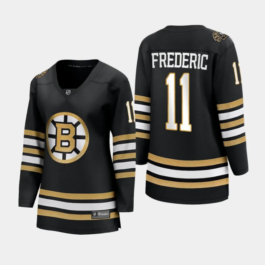 women bruins trent frederic black 2023 24 100th anniversary premier breakaway player jersey