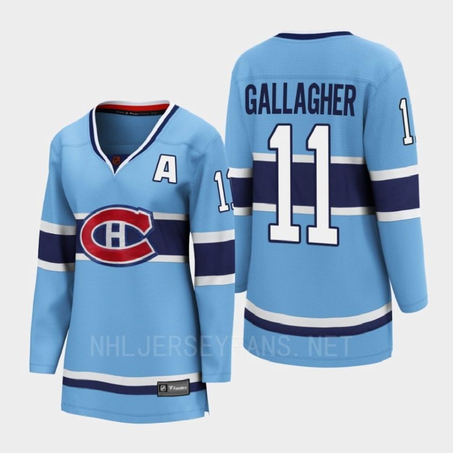 women canadiens brendan gallagher blue 2022 special edition 2.0 breakaway player retro jersey