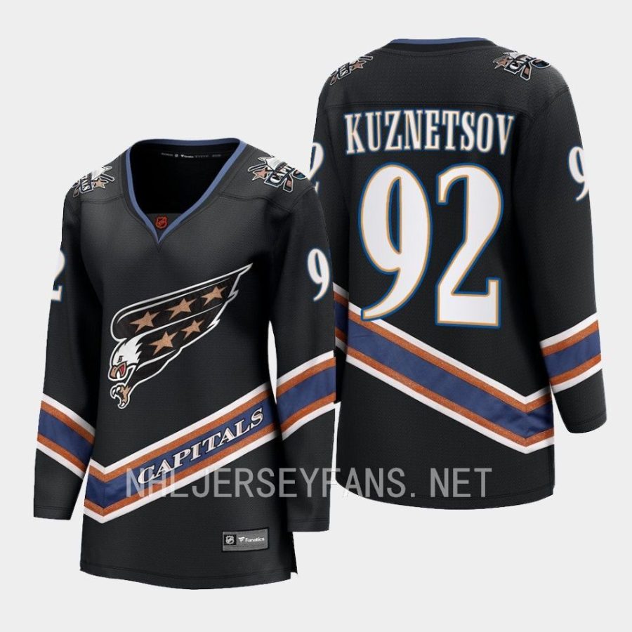 women capitals evgeny kuznetsov black 2022 special edition 2.0 breakaway player retro jersey