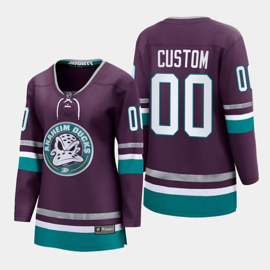 women ducks custom purple 2023 24 30th anniversary premier breakaway jersey