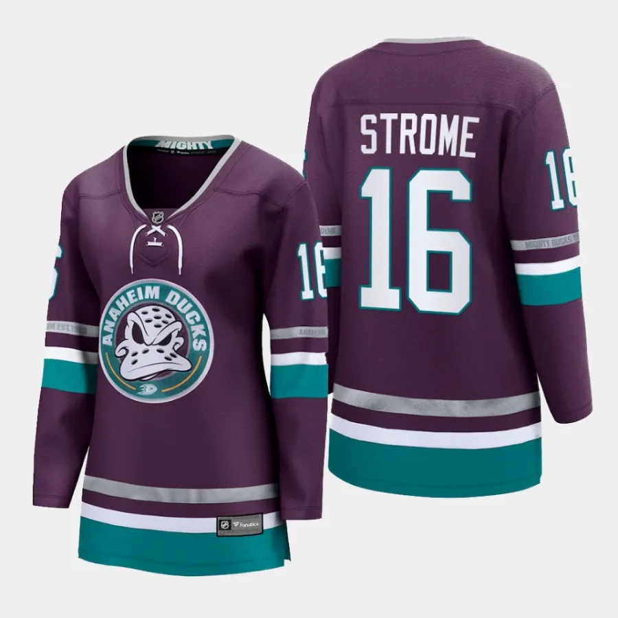 women ducks ryan strome purple 2023 24 30th anniversary premier breakaway player jersey