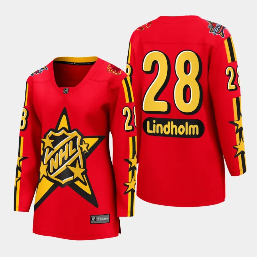 women flames elias lindholm red 2024 nhl all star game breakaway jersey