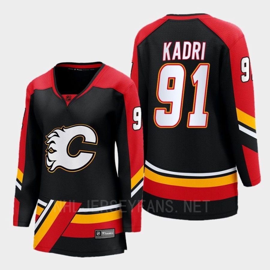 women flames nazem kadri black 2022 special edition 2.0 breakaway player retro jersey