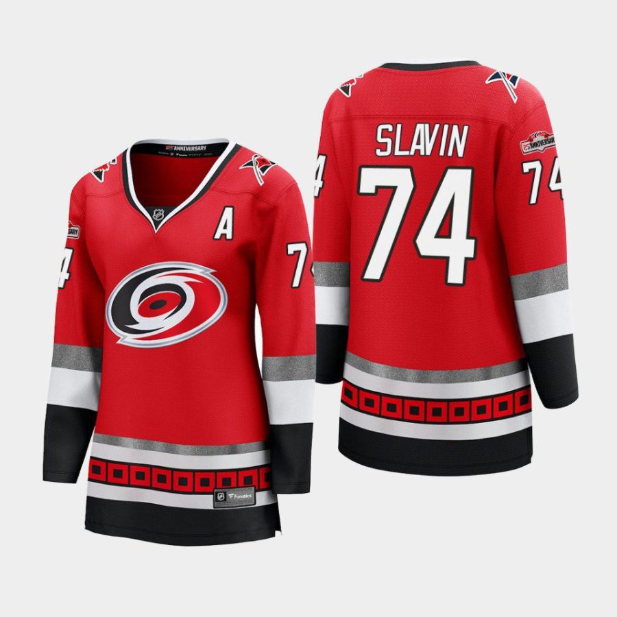 women hurricanes jaccob slavin red 25th anniversary premier jersey