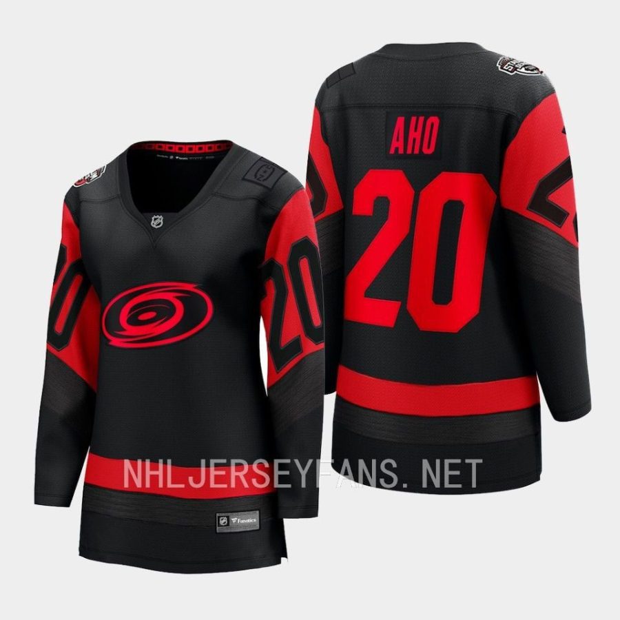 women hurricanes sebastian aho black 2023 nhl stadium series breakaway player jersey