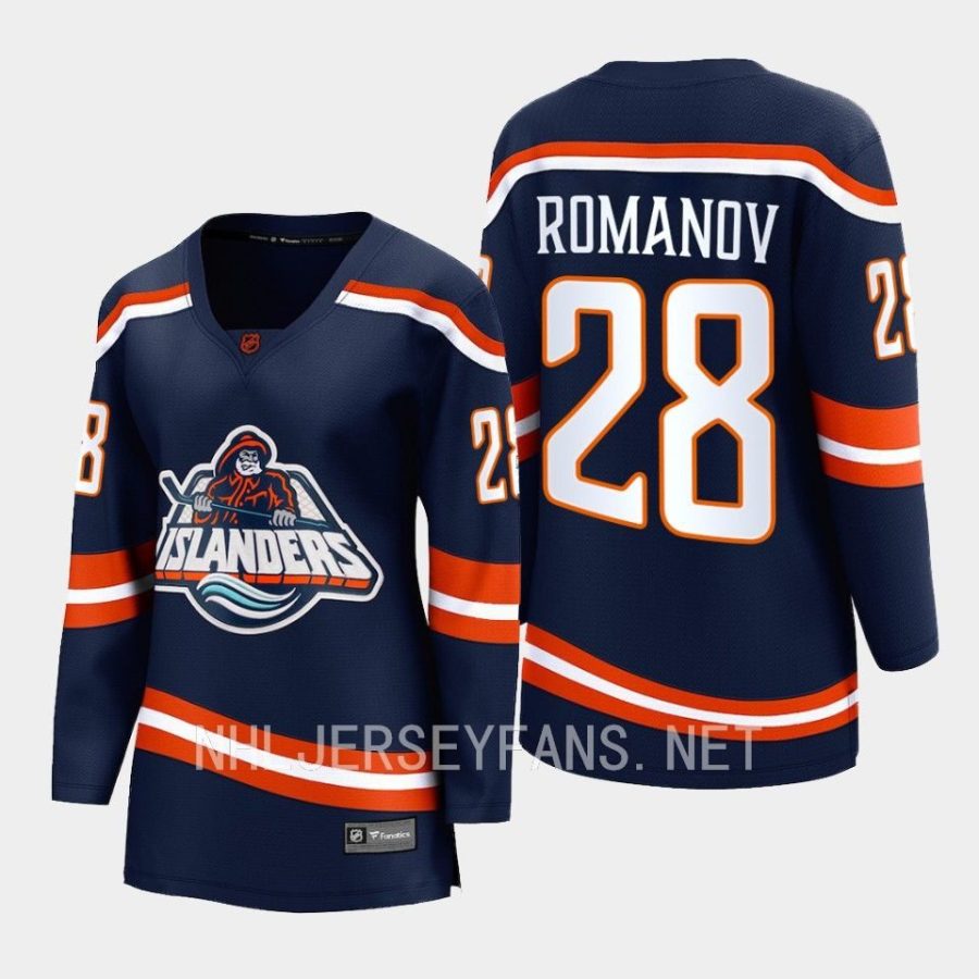 women islanders alexander romanov navy 2022 special edition 2.0 breakaway player retro jersey