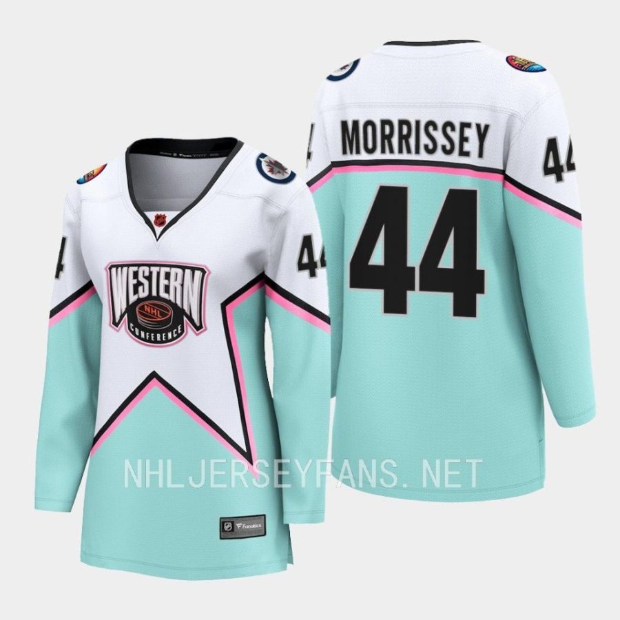 women jets josh morrissey white 2023 nhl all star western conference breakaway player jersey