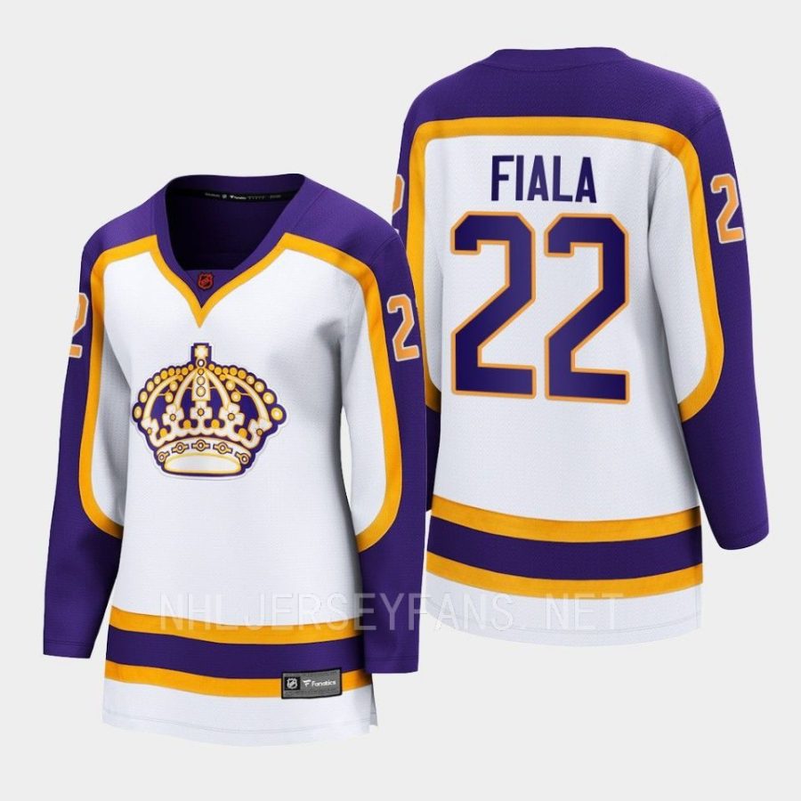 women kings kevin fiala white 2022 special edition 2.0 breakaway retro jersey