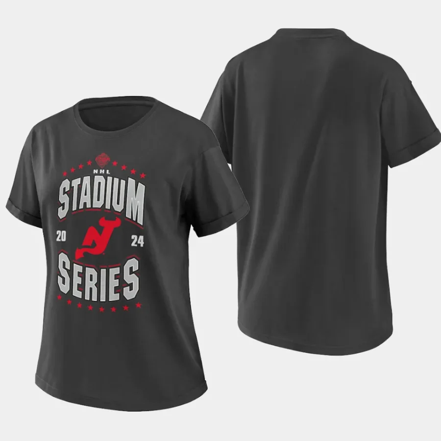 women new jersey devils 2024 nhl stadium series charcoal boyfriend wear by erin andrews t shirt