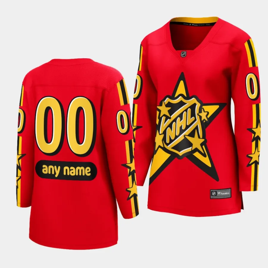 women nhl custom red 2024 nhl all star game breakaway jersey