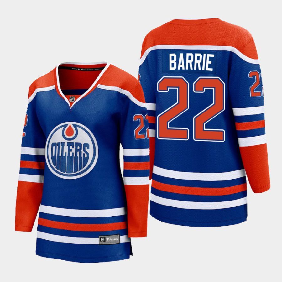 women oilers tyson barrie royal 2022 23 home premier breakaway player jersey