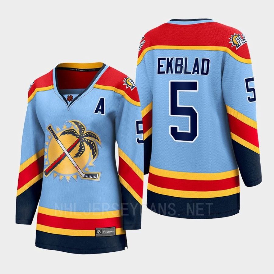 women panthers aaron ekblad blue 2022 special edition 2.0 breakaway player retro jersey