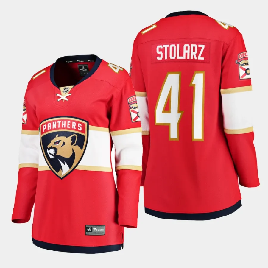 women panthers anthony stolarz red home breakaway player jersey