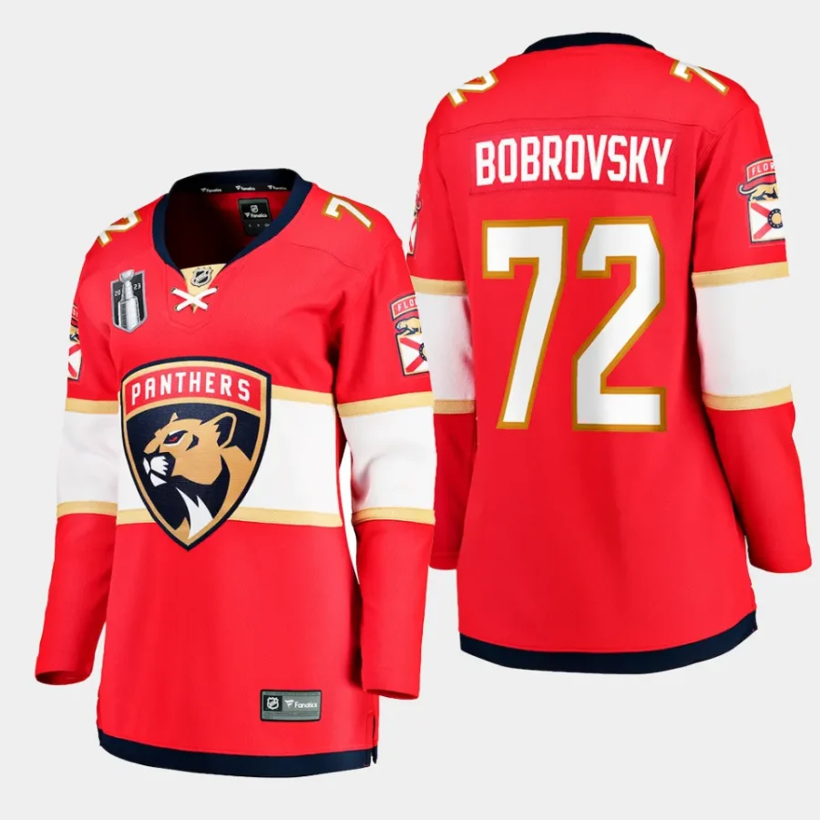 women panthers sergei bobrovsky red 2023 stanley cup final home breakaway player jersey