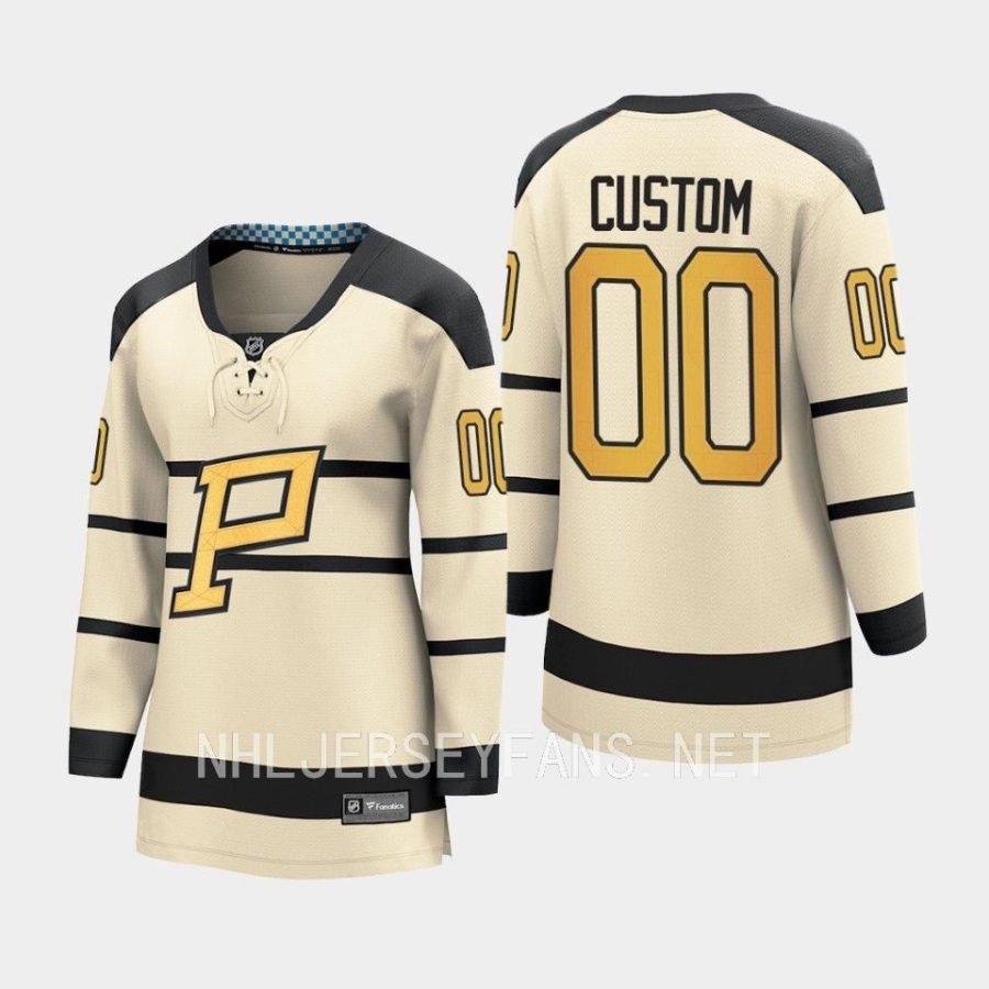 women penguins custom cream 2023 winter classic player jersey