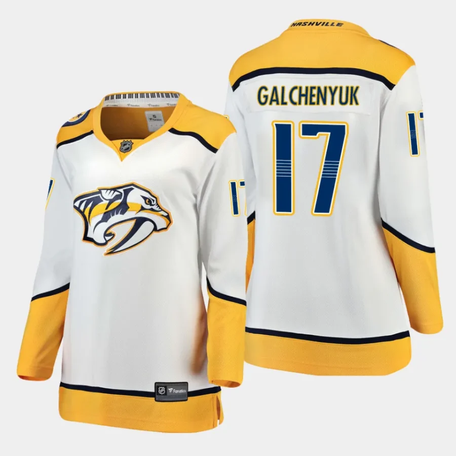 women predators alex galchenyuk white 2022 23 away breakaway player jersey