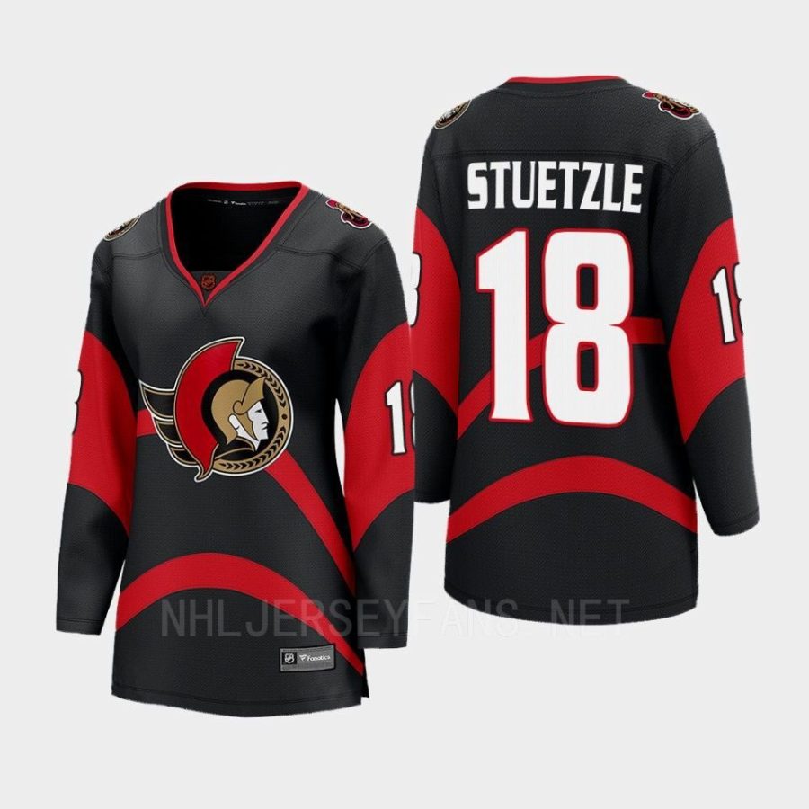 women senators tim stuetzle black 2022 special edition 2.0 breakaway retro jersey