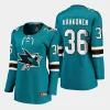 women sharks kaapo kahkonen teal home breakaway player jersey