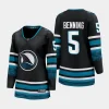 women sharks matt benning black 2023 24 cali fin 3rd alternate breakaway player jersey