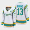 women sharks nick bonino white 2022 special edition 2.0 breakaway player retro jersey