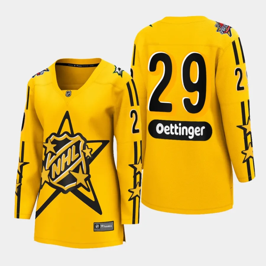 women stars jake oettinger yellow 2024 nhl all star game breakaway jersey