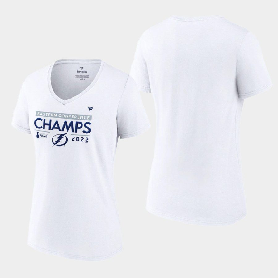 women tampa bay lightning 2022 eastern conference champs white locker room t shirt