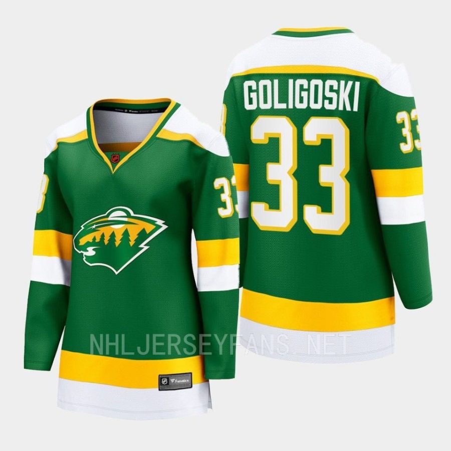 women wild alex goligoski green 2022 special edition 2.0 breakaway retro jersey