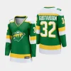 women wild filip gustavsson green 2023 24 alternate premier breakaway player jersey