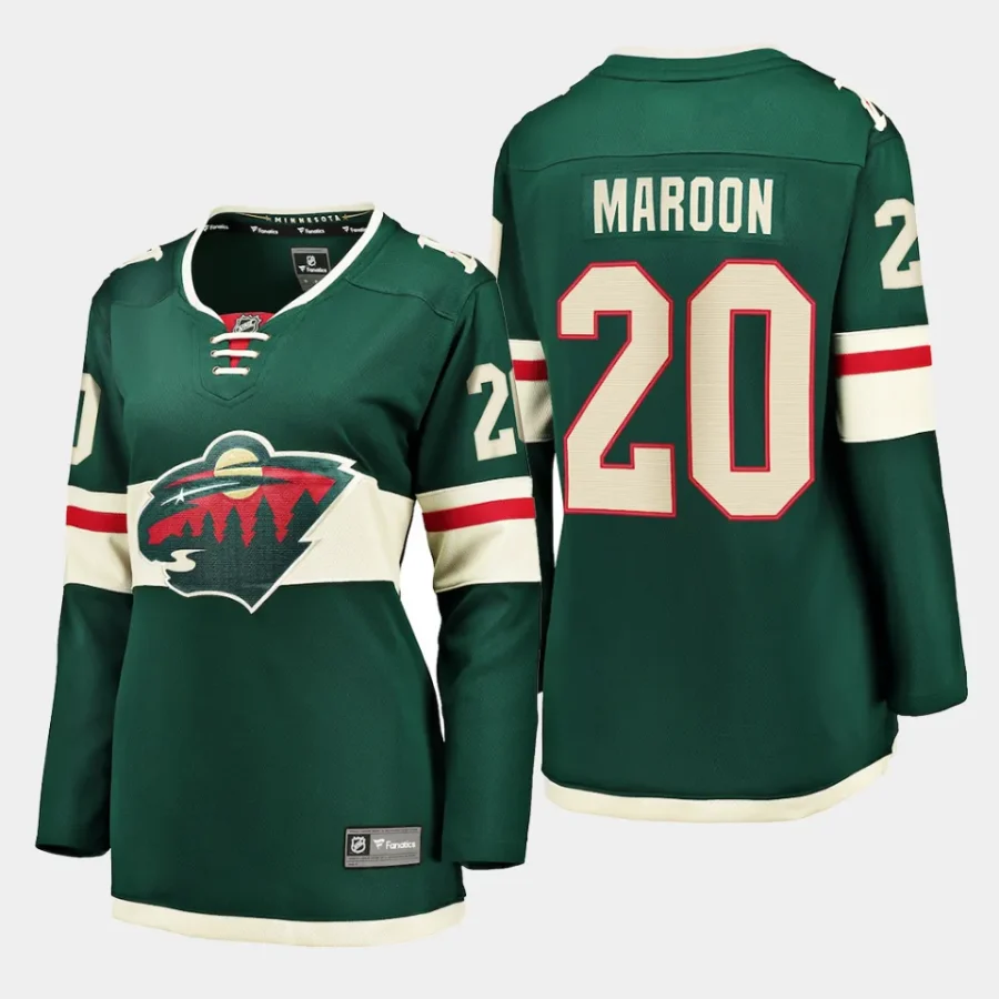 women wild pat maroon green home breakaway player jersey