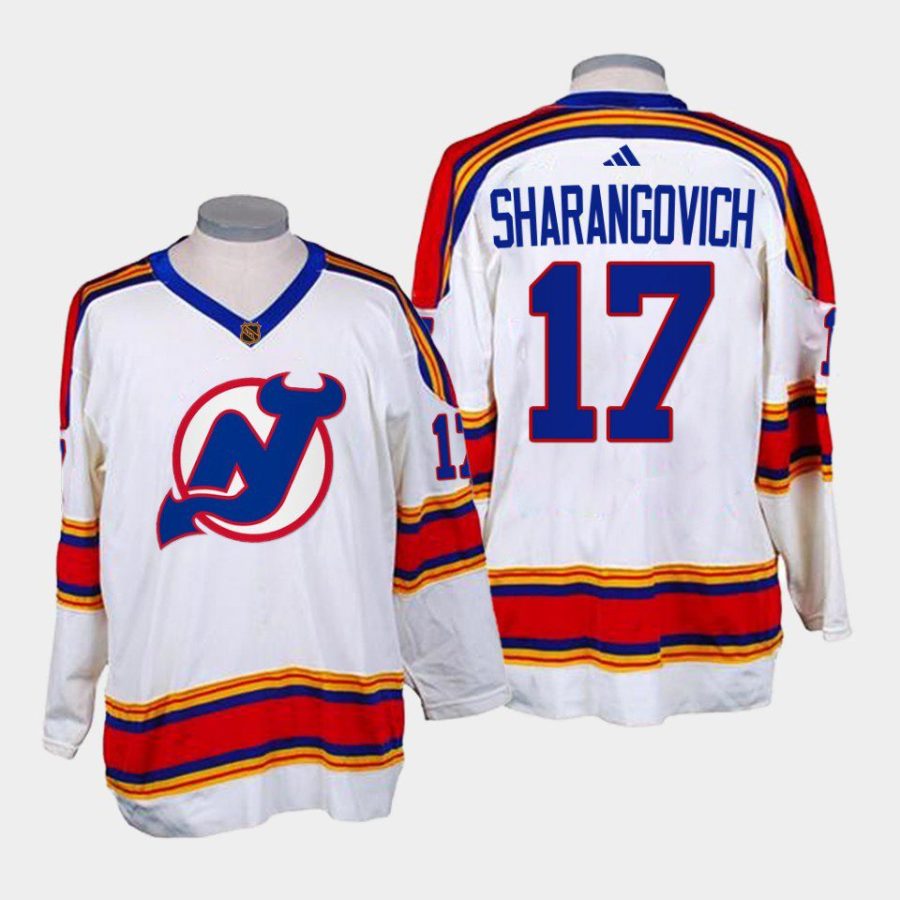 yegor sharangovich devils white 2022 23reverse retro 2.0 replica jersey