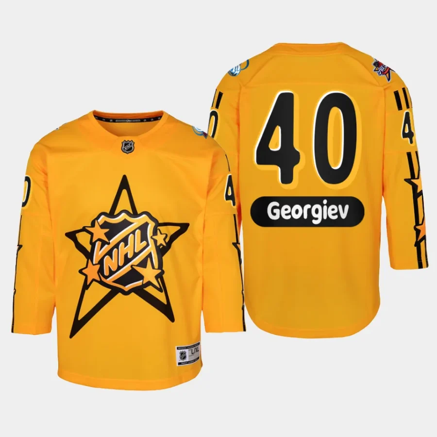 youth avalanche alexandar georgiev yellow 2024 nhl all star game premier jersey