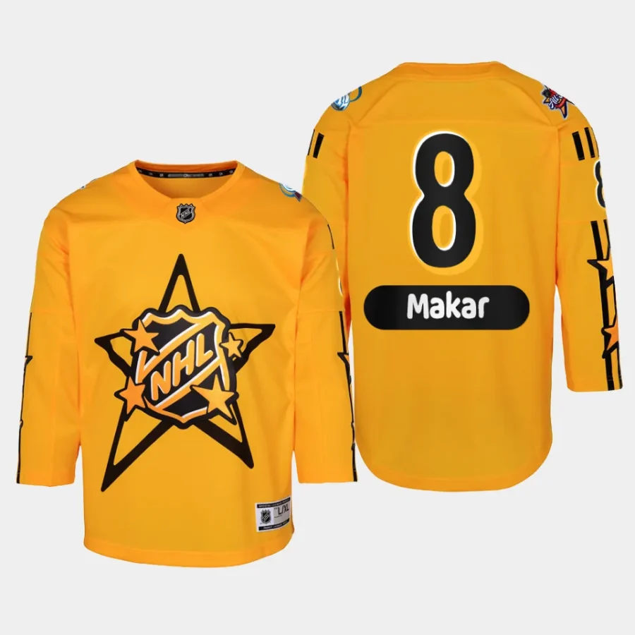 youth avalanche cale makar yellow 2024 nhl all star game premier jersey