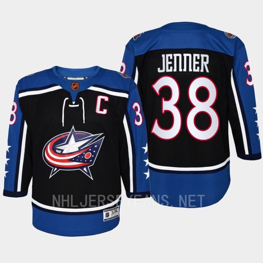 youth blue jackets boone jenner navy 2022 special edition 2.0 premier retro jersey