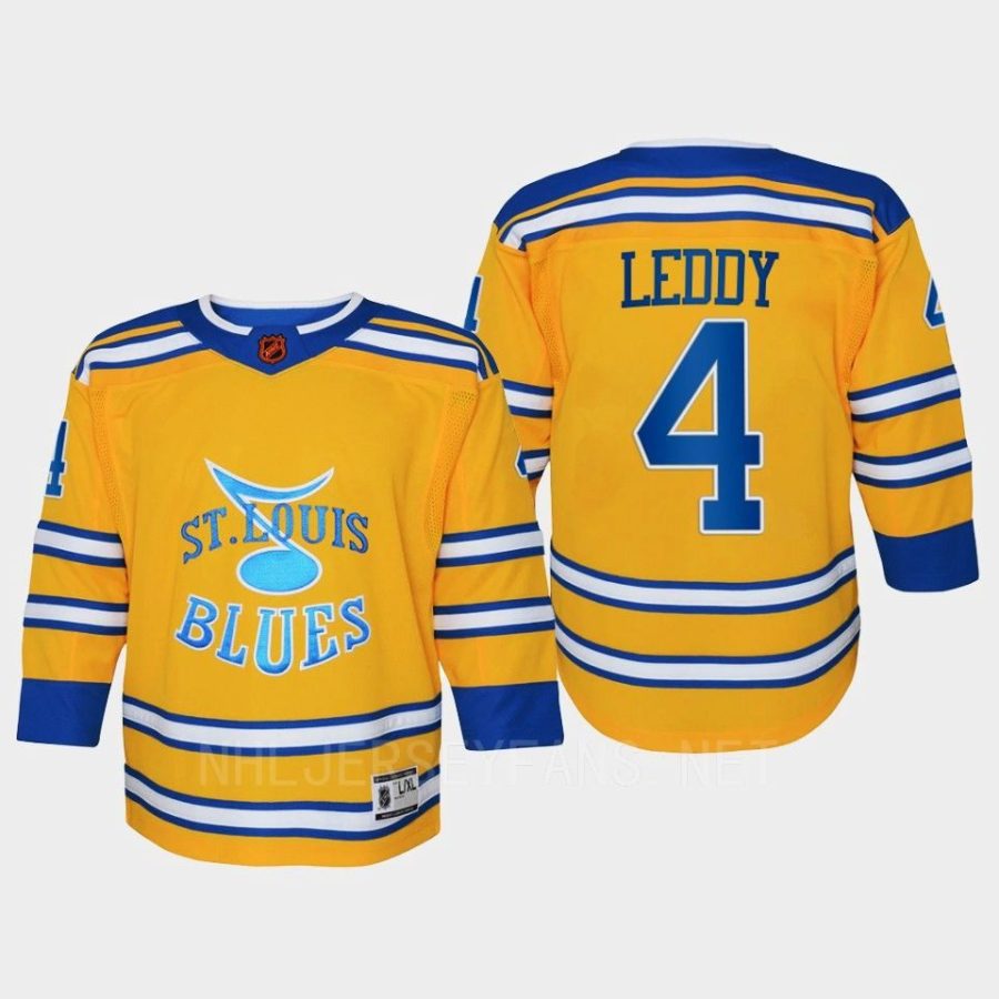 youth blues nick leddy yellow 2022 special edition 2.0 replica retro jersey