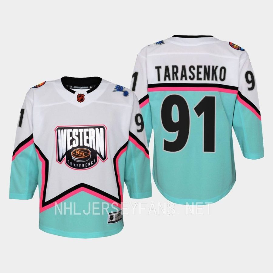 youth blues vladimir tarasenko white 2023 nhl all star western conference premier jersey